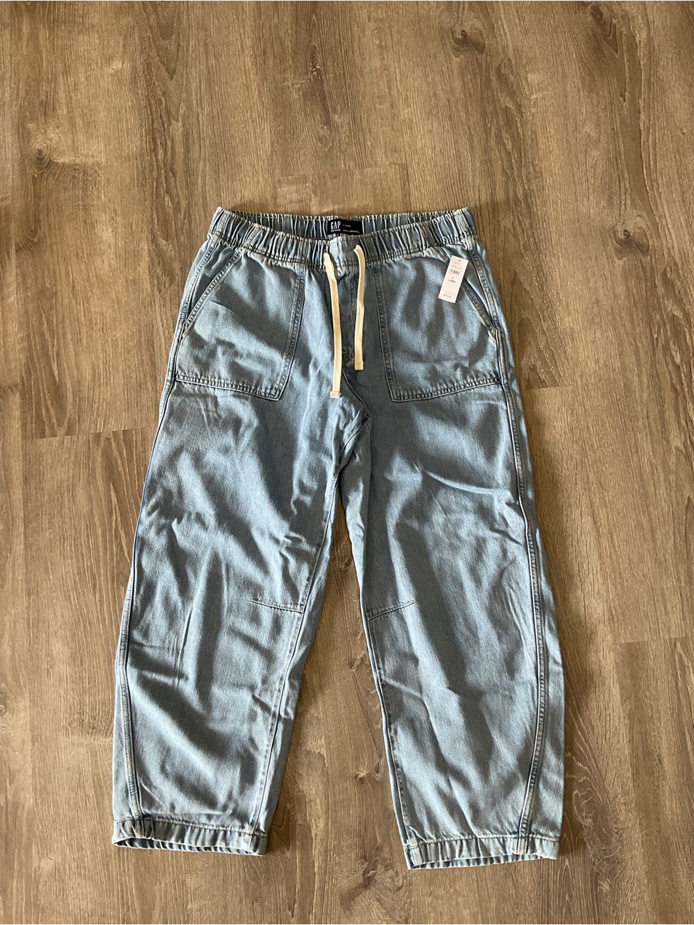 GAP Light Blue Drawstring Women's pull on barrel pants